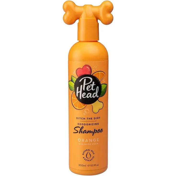 Pet Head Ditch The Dirt, Tiershampoo mit Aloe Vera und Aktivkohle, pH-ausgeglichen, 300 ml, orange