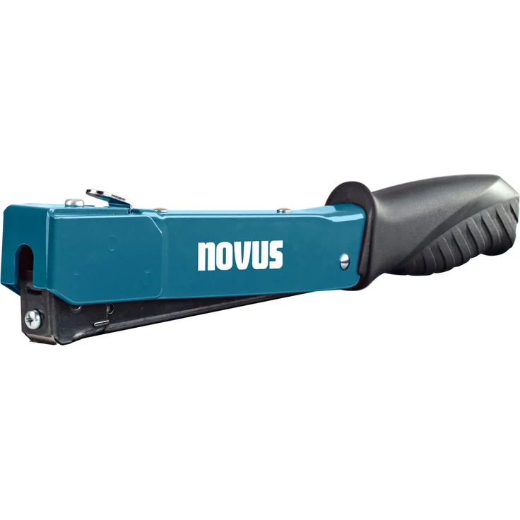 Novus Tools Hammertacker J-033, Premium-Tacker für Flachdrahtklammern Typ G, robustes Design mit ergonomischem Griff, blau