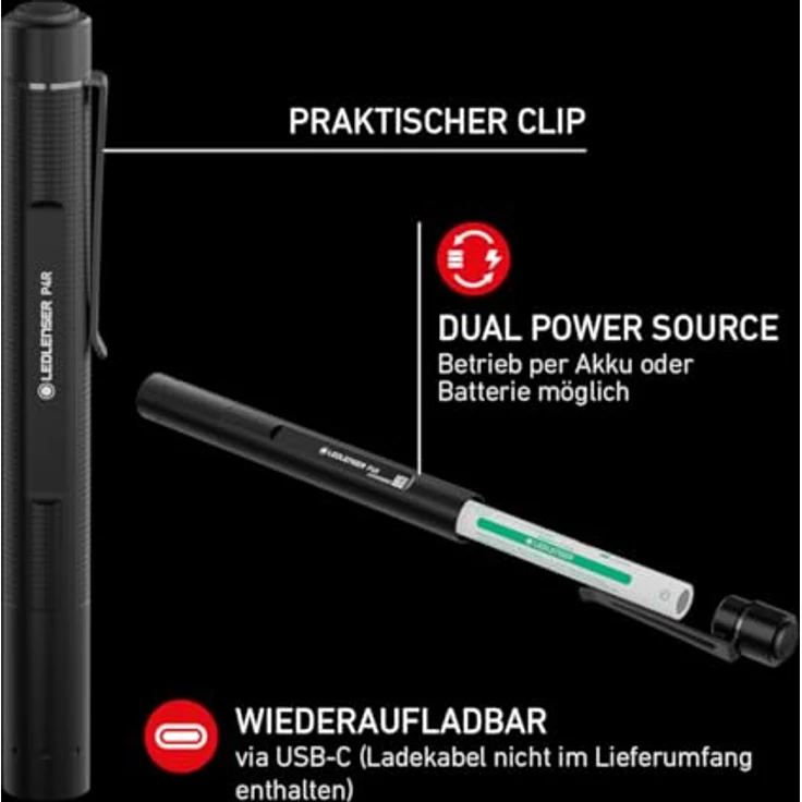 Magni Ledlenser P4R, wiederaufladbare LED Inspection Taschenlampe, 300 lm, schwarz, 14.20 cm, IP54, fokusierbar – Bild 5
