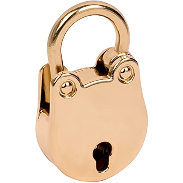 HMF Mini Deko Vorhängeschloss mit Schlüssel | 3,8 x 2,5 x 1 cm | Gold – Bild 4