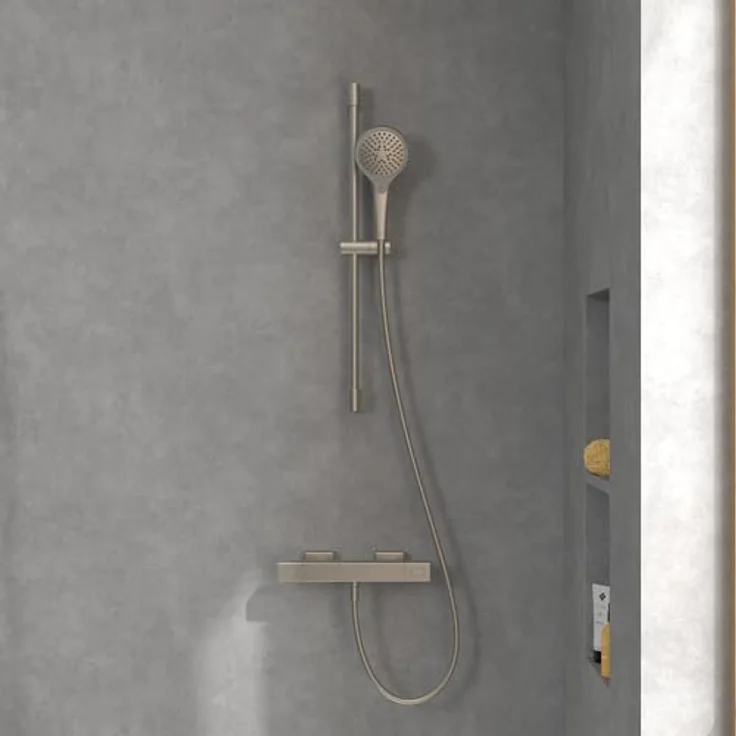 Villeroy & Boch Universal Taps & Fittings Duschthermostat, eckig, Brushed Nickel Matt, mit Verbrühschutz und Sicherheitssperre bei 38° – Bild 5