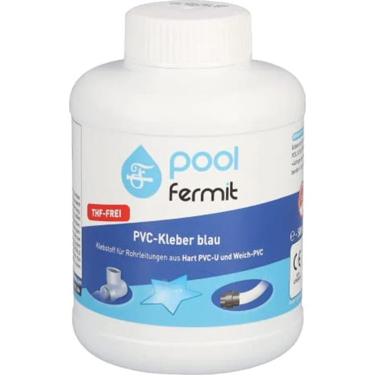 Fermit PVC-Kleber blau mit Pinsel 500 ml – Bild 2