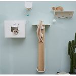 CatS Design Katzen Kletterwand Set XXL große Katzen stabil-Wandkratzbaum-Wandliege-Wandbett kletterstufen- Wandhöhle-Wand Kratzsäule-Wandelemente-4 Teilig Holz Wandpark T1