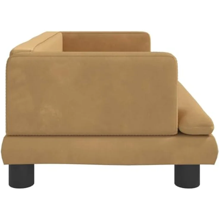 vidaXL Hundematratze, Braun, Samtbezug, massives Kiefernholz, 80 x 45 x 30 cm – Bild 4