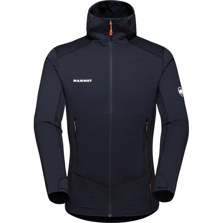 Mammut Fleecejacke Taiss Light ML Hooded Jacket Men, vielseitiger Midlayer für Bergaktivitäten, schwarz
