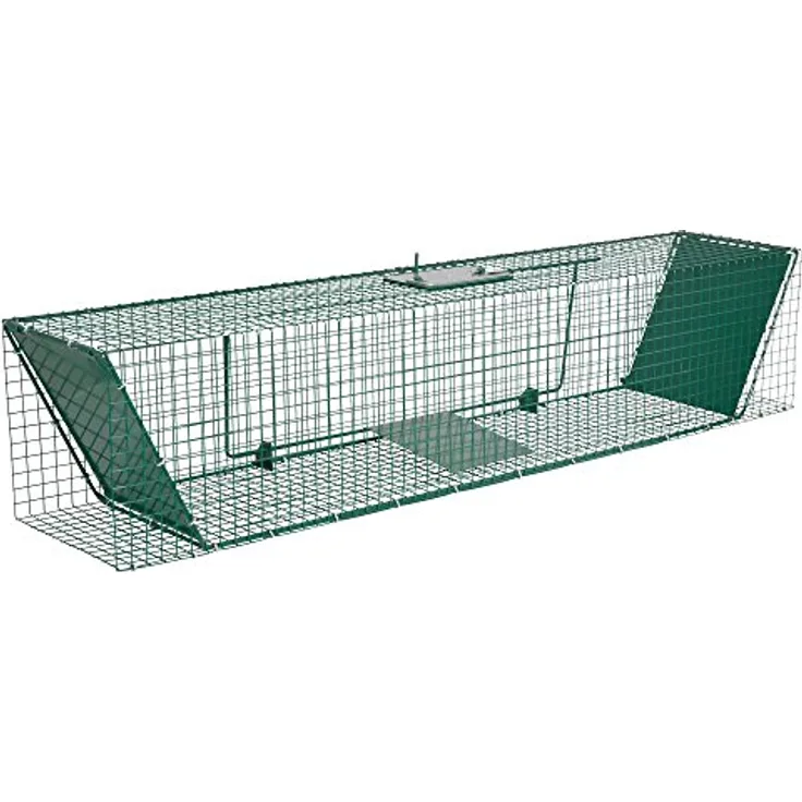 Drahtkorbfalle 120cm Käfigfalle Rattenfalle Doppeleingänge Lebendfalle Tierfalle