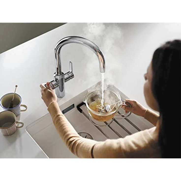 Blanco Küchenarmatur drink.hot TAMPERA, 3-in-1 Armatur für kaltes, warmes und kochend heißes Wasser, chrom – Bild 7