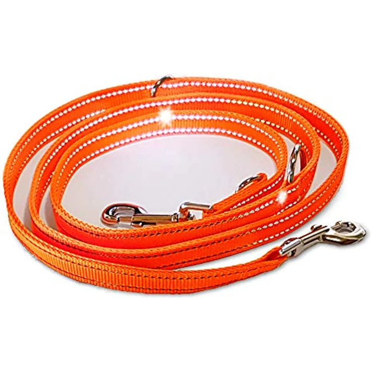 Activity4Dogs Hundeleine für große Hunde, reflektierend Signal-orange, 3-fach verstellbar, 2m lang, Made in Germany – Bild 1