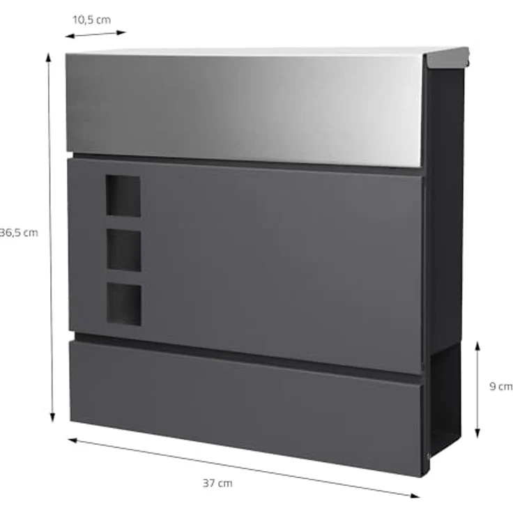 ML-DESIGN Standbriefkasten mit Zeitungsfach, anthrazit, Edelstahl, inkl. Standfuß und Zubehör, 120 cm Höhe – Bild 7
