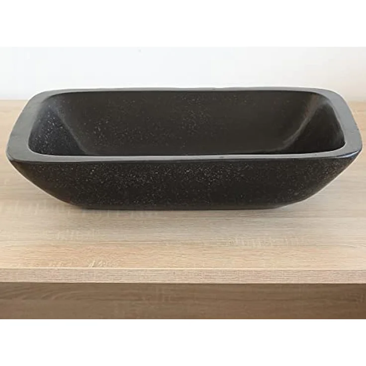 Oriental Galerie Waschbecken Terrazzo Schwarz 56 x 36 x 12 (1-St) – Bild 2