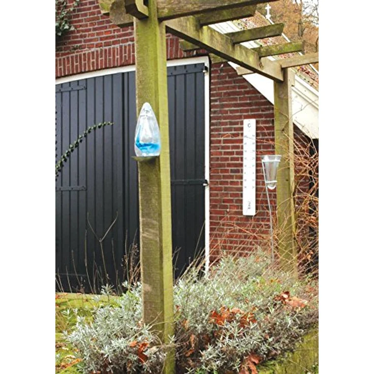Esschert Design Glasbarometer, Wetteranzeiger mit Gusseisenhalterung, Wandhalterung und blauer Flüssigkeit, ca. 14 cm x 12 cm x 28 cm - Preisvergleich – Bild 3