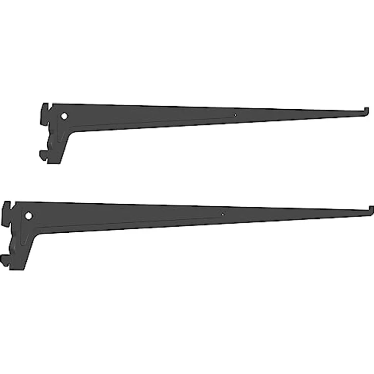Element System 18133-00019 PRO-Träger Regalträger 1-reihig - 2 Stück - 7 Abmessungen - 3 Farben-L = 50 cm-schwarz-für Regalsystem-Wandschiene – Bild 2