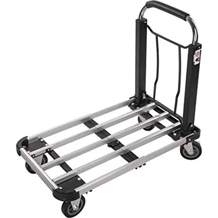 DEMA Alu-Transportwagen klappbar, erweiterbare Ladefläche bis 150 kg, 2 Lenkrollen mit Bremse – Bild 3
