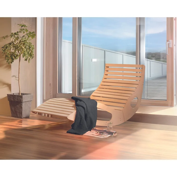 Weka Holzbau Sauna Wellnessliege, ergonomisch aus hautfreundlichem Spezialholz, 165x64x95 cm, inkl. Saunatuch