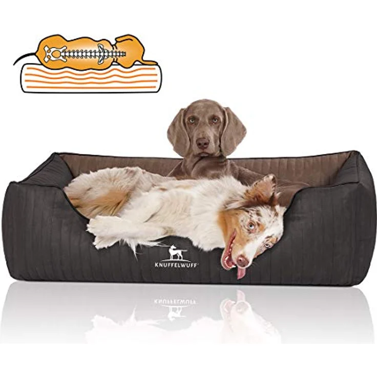 Knuffelwuff Orthopädisches Hundebett Outback XXL 120 x 85cm Schwarz/Braun - Formstabil, Gelenkentlastend, Leicht zu Reinigen - für große, mittelgroße und kleine Hunde – Bild 1