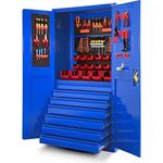 Jan Nowak Werkzeugschrank Darek, Metall mit 7 ausziehbaren Schubladen, 185 x 92 x 50 cm, Blau