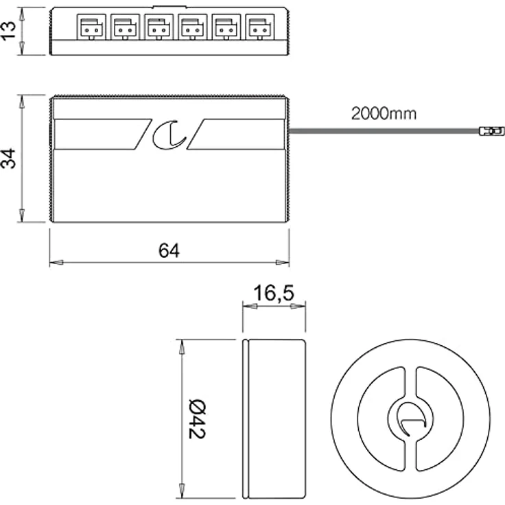 SOTECH Domus Line GIRO FE D-Motion LED-Schaltempfänger & Fernbedienung (12V, Micro12, 200 mm Kabellänge) – Bild 4