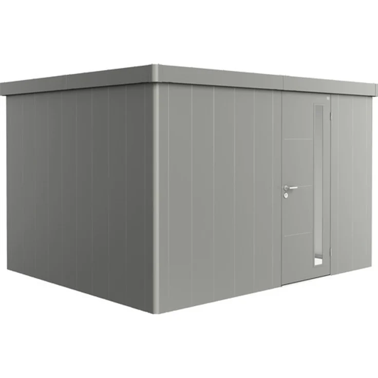 Biohort Gartenhaus Neo 3D Standardtür 347,5 x 291,5 cm quarzgrau-metallic, 3-fach Verriegelung, Gasdruckfeder, optionale Innenverkleidung