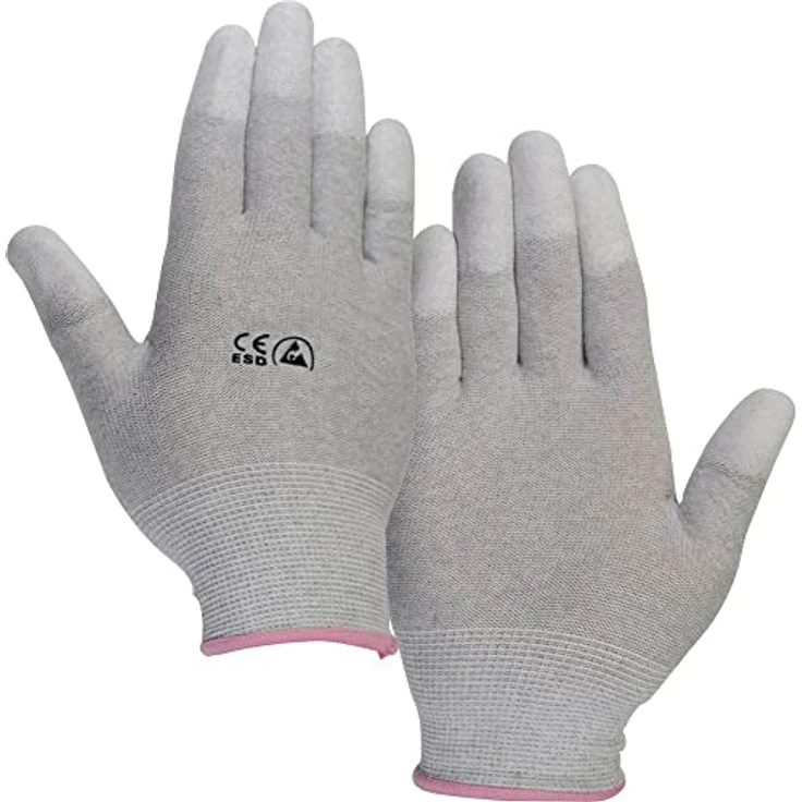 TRU Components ESD-Handschuhe EPAHA-RL-M, Größe M, mit beschichteten Fingerspitzen, 1 Paar – Bild 1