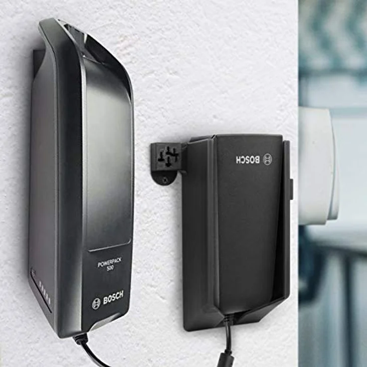 Mobilefox Ladegerät Wandhalterung für Bosch eBike 4A + PowerPack 300/400/500, Schwarz, inklusive Schrauben und Dübel – Bild 2