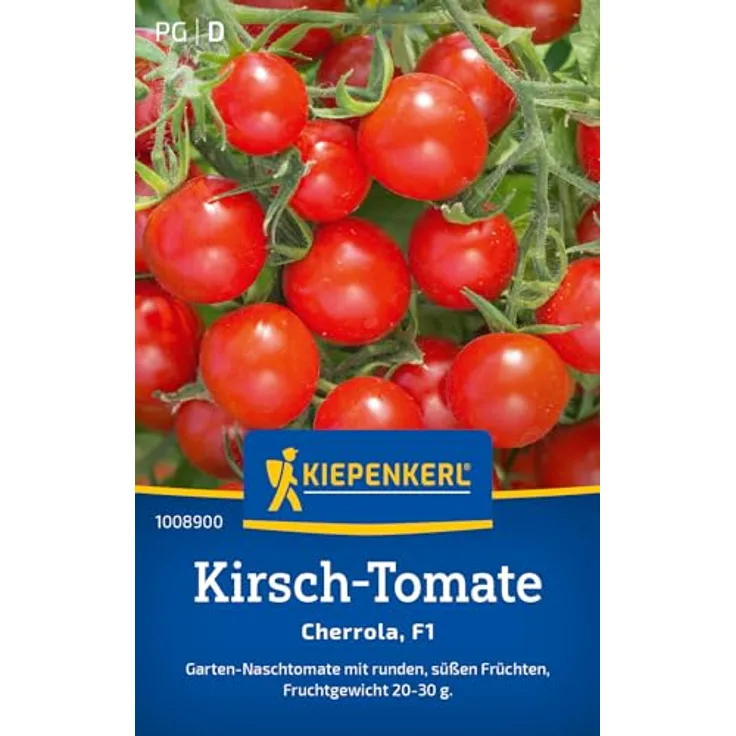 Kiepenkerl Tomaten Cherrola F1-Hybride, vitaminreiche Kirschtomaten mit süß-fruchtigem Geschmack, 150 cm hoch