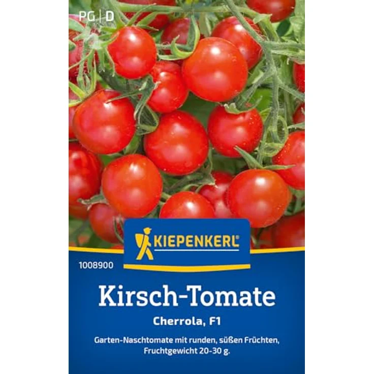 Kiepenkerl Tomaten Cherrola F1-Hybride, vitaminreiche Kirschtomaten mit süß-fruchtigem Geschmack, 150 cm hoch – Bild 1