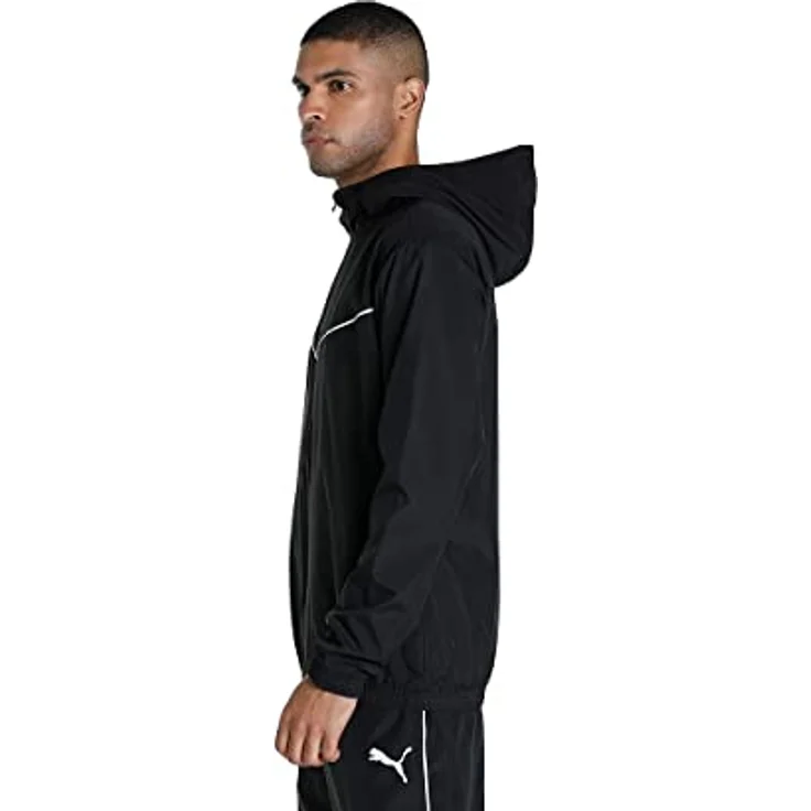 Puma teamRISE Allwetterjacke Herren, Laufjacke mit kapuze, wasserabweisend, Schwarz, XL – Bild 3