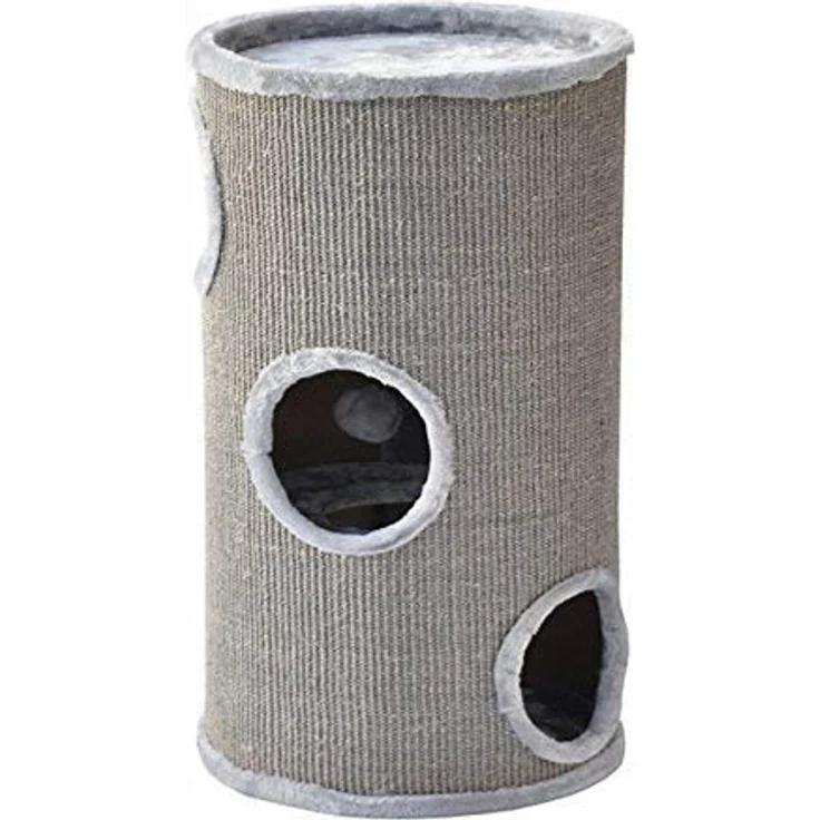 nanook Kratztonne Kratzbaum Condo mit Spielball, Sisal Plüsch, grau 70 cm – Bild 2