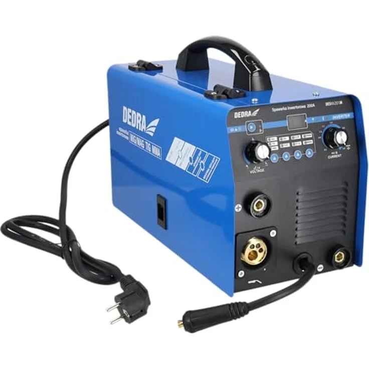 DEDRA Inverter-Schweißmaschine 200A IGBT MIG/MAG, WIG, MMA, HOT START, ANTI STICK, ARC FORCE, LCD-Display, kompakt und leicht – Bild 2