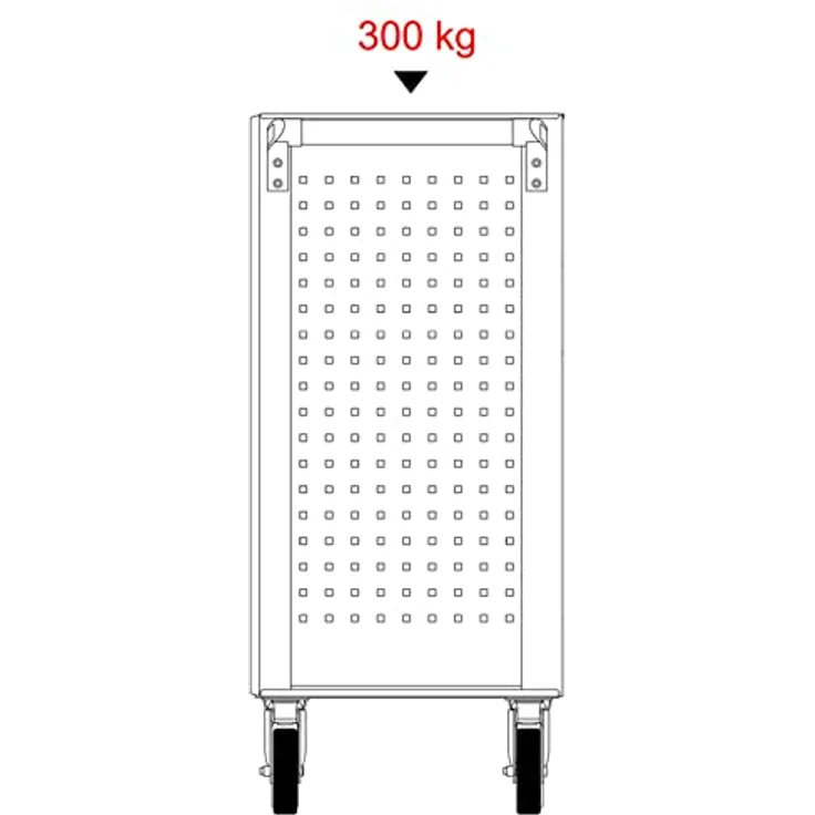 KS Tools ECOline Werkzeugwagen 897.7515, Werkstattwagen mit Zentralverriegelung, 100% Auszug, rutschfesten Gummieinlagen, Stahlblechkonstruktion, schwarz – Bild 5