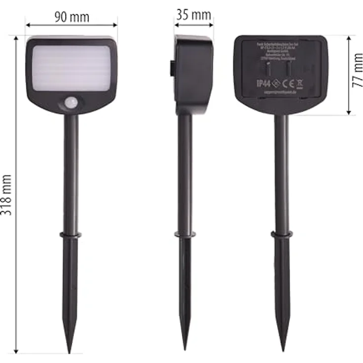 Northpoint LED Batterie Strahler Fluter Sicherheitsleuchte 3er Set mit Funk-Aktivierung Bewegungsmelder Dämmerungssensor (Outdoor 6er Set) – Bild 2