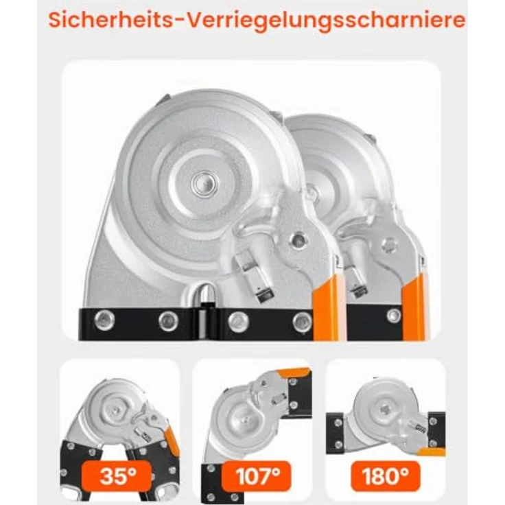 VEVOR 7-in-1 Mehrzweckleiter, A-Rahmen mit 3 Stufen und Gerüstbrett, Teleskopleiter 3550 mm, 150 kg Tragkraft, für den Außenbereich – Bild 4