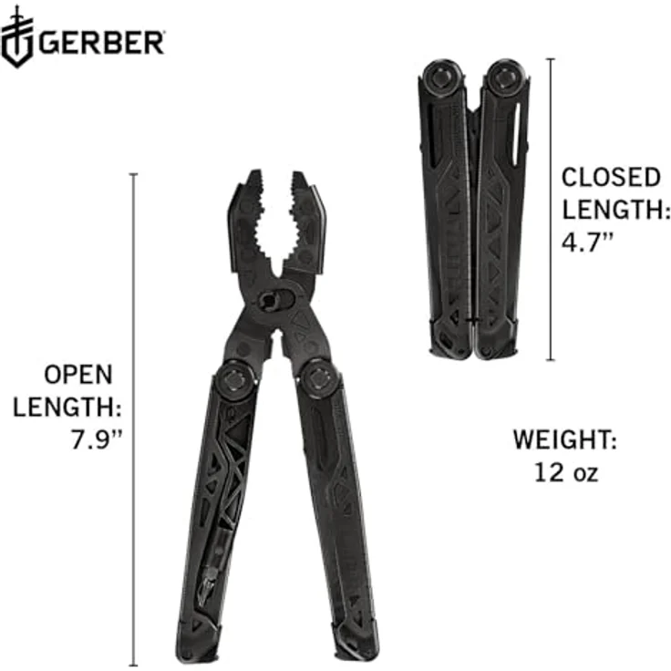 Gerber Multi-Tool Dual Force 12 Funktionen, Einhandöffnung, Frame-Lock-Verriegelung, 19,6 cm, inkl. Holster, 420HC Stahl – Bild 2