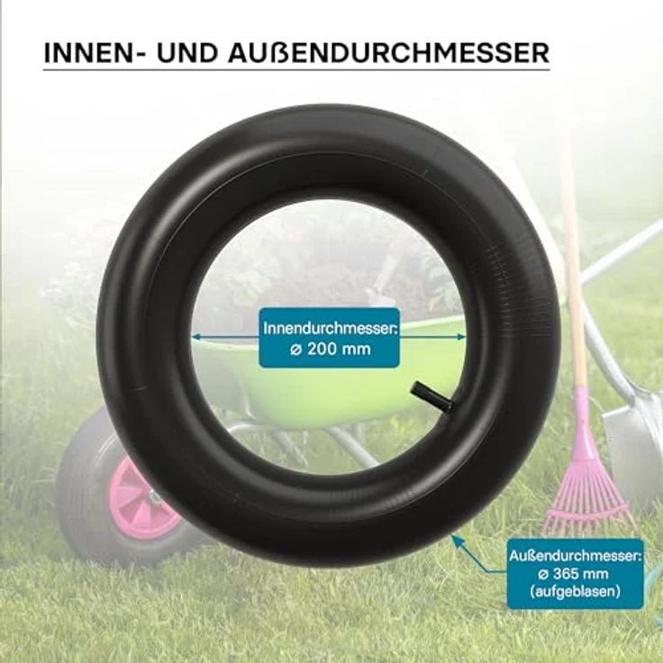 Standard-Schlauch für Schubkarren Räder Reifen Luftrad 3.50-8 – Bild 6
