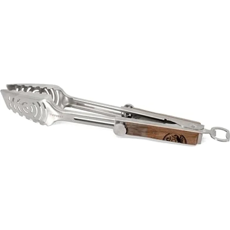 Petromax Grillzange teleskopierbar, 29–37 cm mit Flaschenöffner und Rostheber, platzsparend und multifunktional – Bild 2