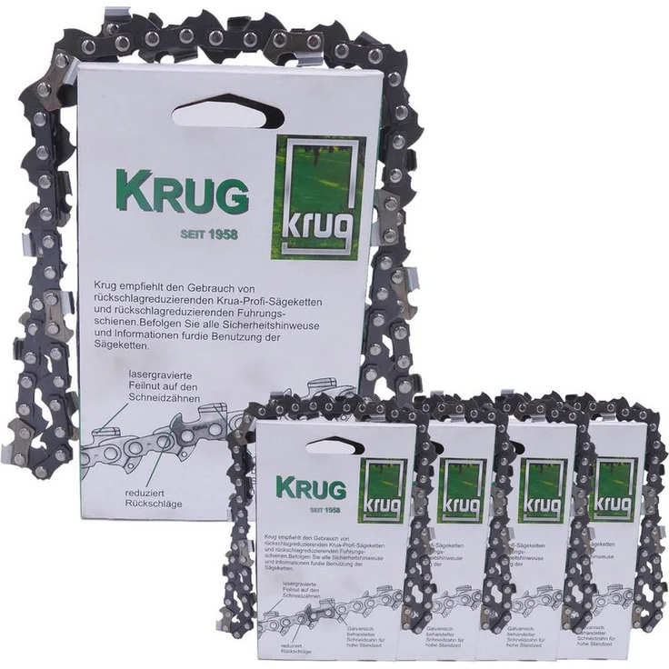 Fritz Krug Ersatzkette 5 Stück Profi C Sägekette 3/8P 1.3 mm 40 TG Low Profil, 3/8P