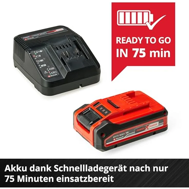 Einhell 4 Ah PLUS Power X-Change Starter Kit, 18 V Akku, 3 A Ladegerät, schnelles Laden, passend für alle Power X-Change Geräte – Bild 4