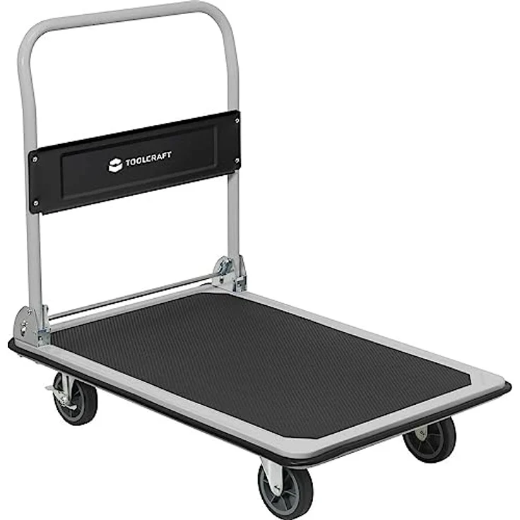 TOOLCRAFT klappbarer Transportwagen, Plattformwagen mit Traglast von 150 kg, Feststeller, Stahl und PP – Bild 3