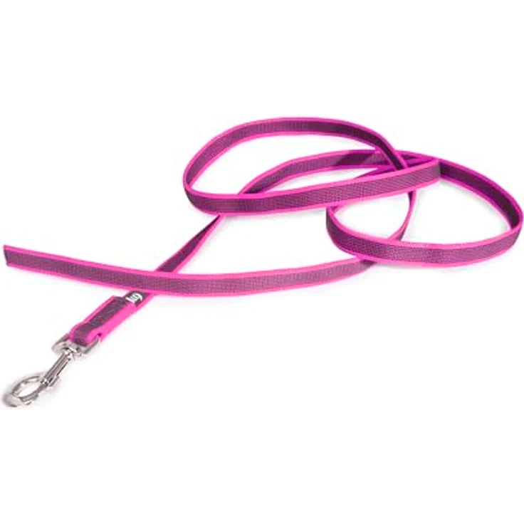 JULIUS K-9 IDC Color & Gray gumierte Leine, 20 mm x 2 m ohne Schlaufe, strapazierfähiger Textilstoff, Pink-Grau – Bild 4