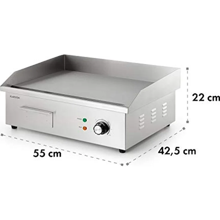 Klarstein Grillmeile 3000R Elektrogrill 3000W Platte 54,5x35cm geriffelt Glatte Grillfläche – Bild 10