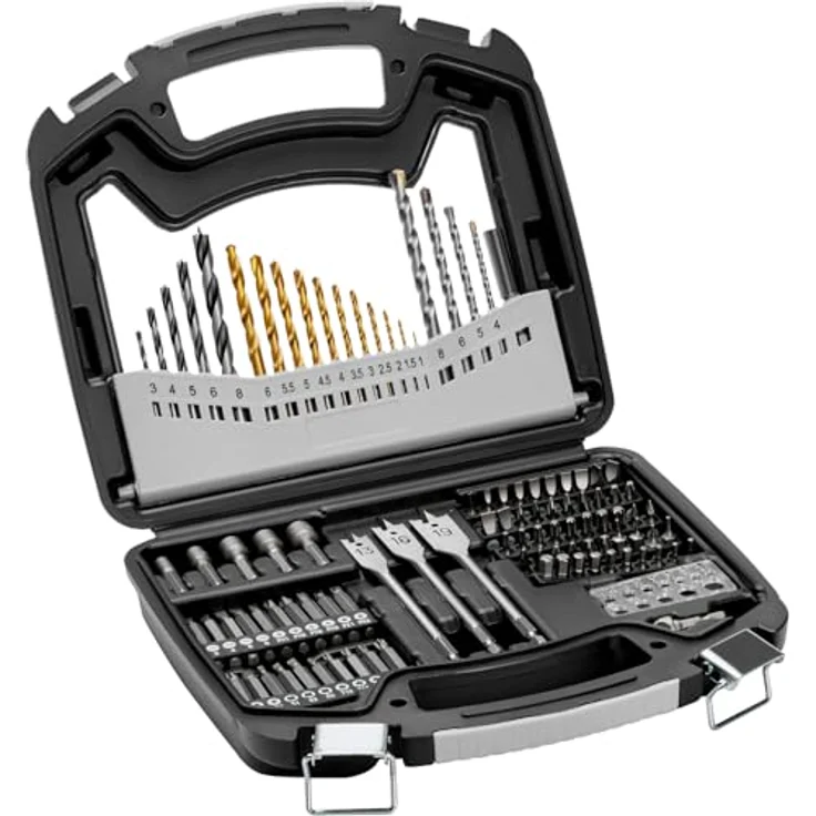 VEVOR 101-teiliges Bohrerset, Bohrer- und Schrauberbit-Set mit Hochwertigen HSS und CR-V Bits, Tragkoffer mit geordneter Aufbewahrung – Bild 1