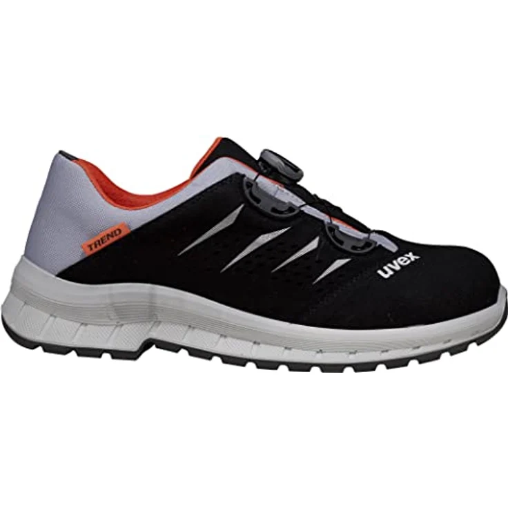 Uvex 2 Trend Boa Halbschuh S1P, Sportlicher Sicherheitsschuh in Schwarz-Grau-Orange mit BOA® Fit System und S1P SRC Schutzklasse – Bild 6