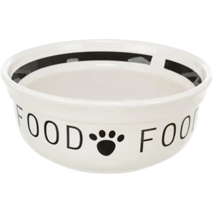 TRIXIE Voerbak Hond Food Keramiek Wit/Zwart - Hypoallergene Hundesnacks für effektives Training