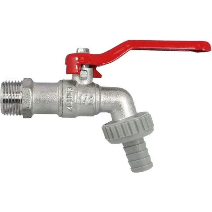 qpool24 Chrom Messing Auslauf Kugelhahn, Griffhebel bis 1“, wartungsfrei, für Kalt- und Warmwasser, ideal für Einhandbedienung