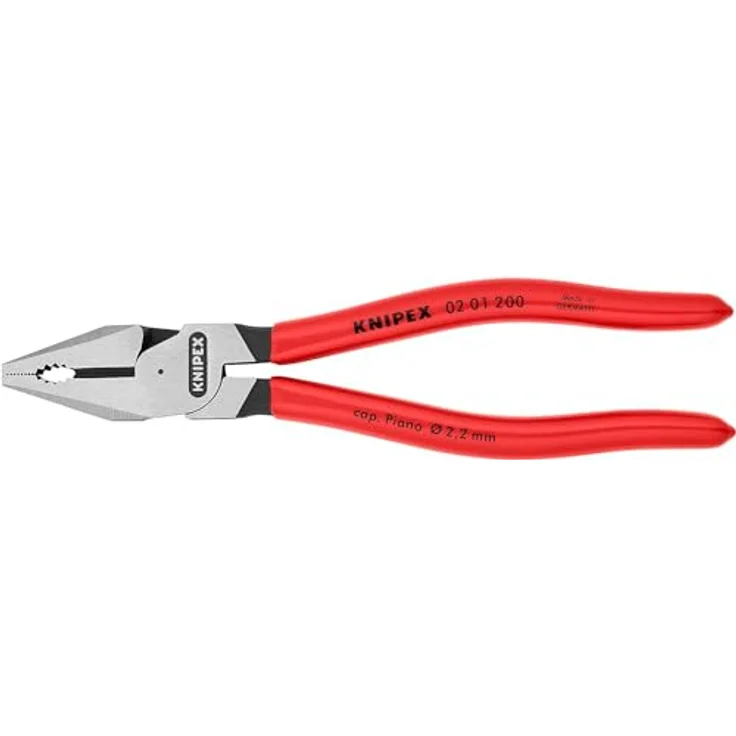 KNIPEX 02 01 200 Kraft-Kombizange mit Kunststoff überzogen schwarz atramentiert 200 mm – Bild 3