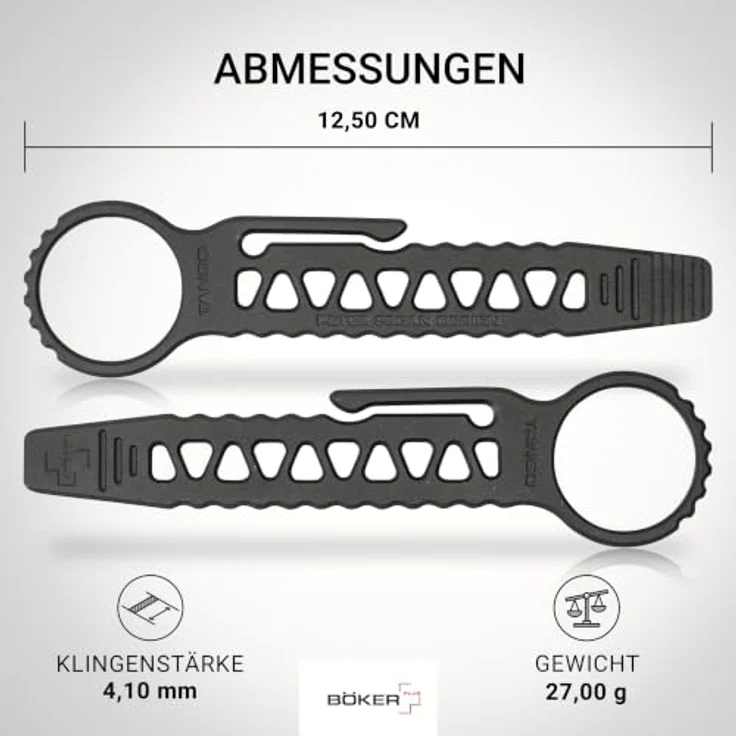 BÖKER PLUS® Tango Bar Mini, EDC Hebel-Werkzeug aus D2 Stahl mit Clip, Multi-Purpose Keychain mit Schraubendreher und Flaschenöffner, schwarz – Bild 3
