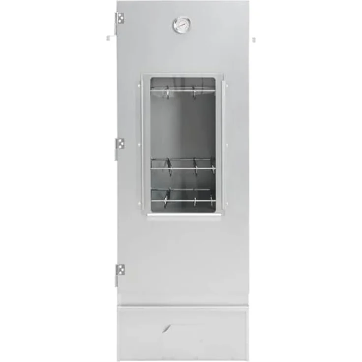 vidaXL Räucherofen mit Holzspänen, Smoker Räucherschrank aus verzinktem Stahl, mit Thermometer und viel Platz zum Räuchern – Bild 4