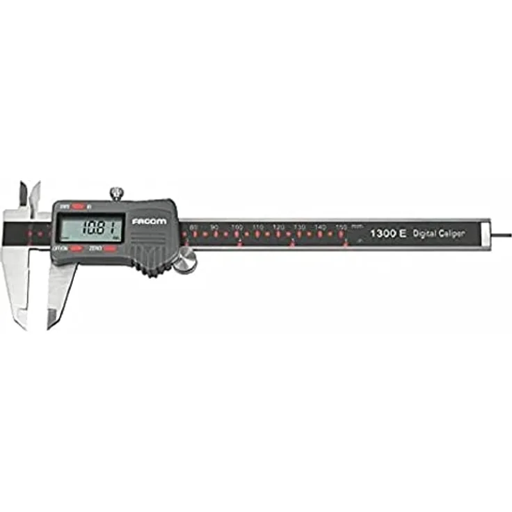 FACOM - Digitaler 150-mm-Werkstatt-Messschieber, 1/100, IP20 — 1300EA — Werkstattwerkzeuge im Taschenformat — Präzises Messgerät — mehrere Messeinstellungen — wird mit Batterie geliefert