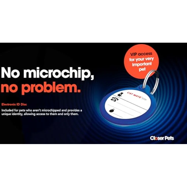 CAT MATE Katzenklappe Elektronische ID-Marke für Katzentür Elite, sicherer Zugang für Katzen, integrierte Namens- und Adressbeschriftung – Bild 2