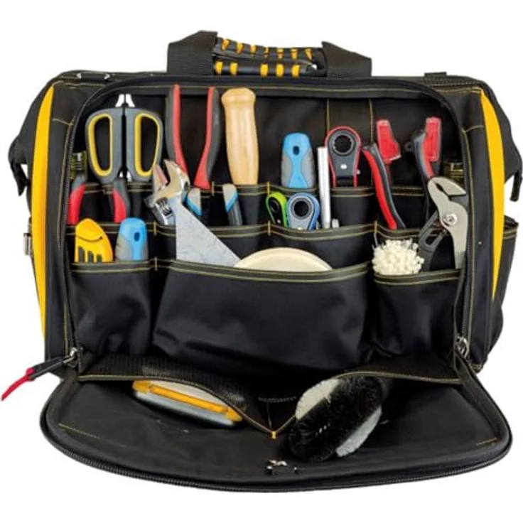 CAT Werkzeugtasche CAT 980199N, unbestückt, 45,7 x 30,5 x 35,5 cm, 56 Taschen, 1680D-Premium-Polyester, gepolsterter Schultergurt – Bild 5